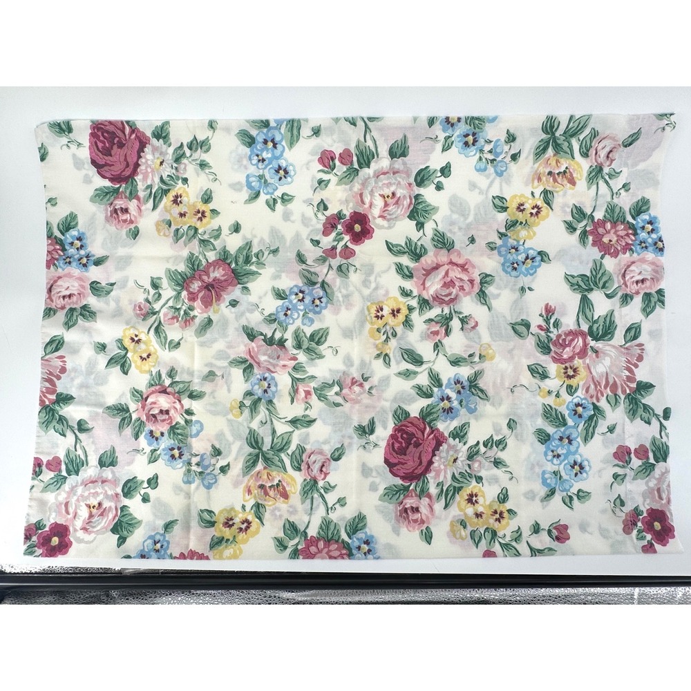 Vintage Springs Floral Pillowcase Pair Standard Pink Rose Cottagecor Made in USA